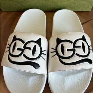 Womens Gucci Slides Interlocking G Cat Eye Size 9